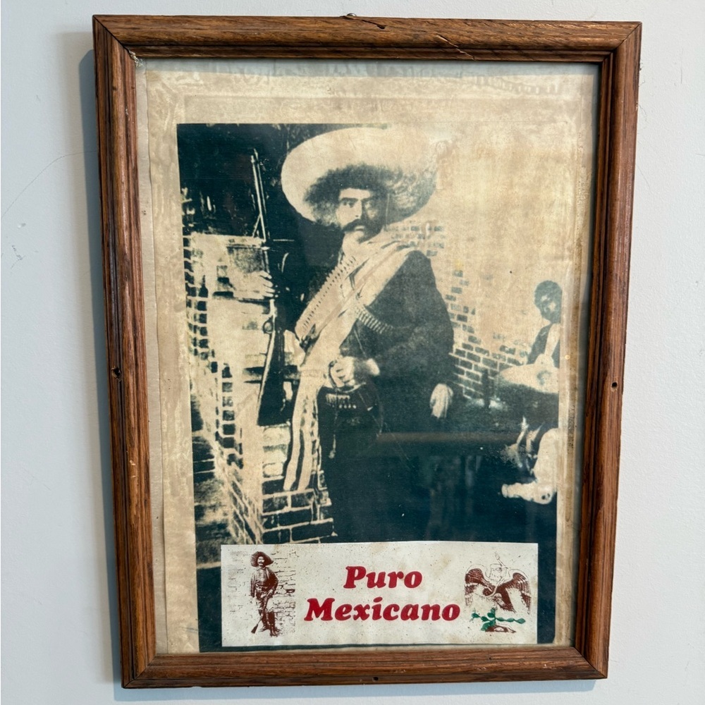 Vintage Emiliano Zapata "Puro Mexicano" Framed Poster – Mexican Revolution Art